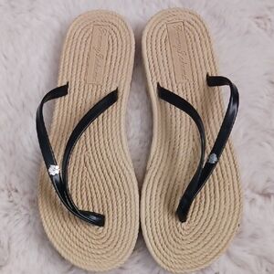 Tommy Bahama Black and Tan Women's Sandals